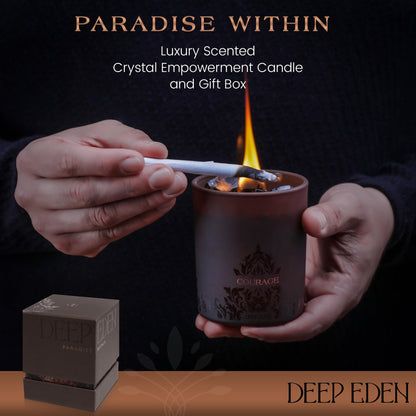Deep Eden Empowerment Crystal Candle - Forest Mahogany, 7.4 oz