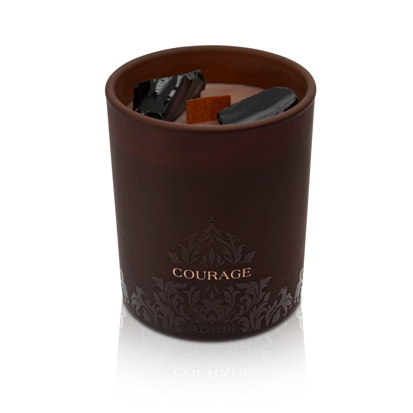 Deep Eden Empowerment Crystal Candle - Forest Mahogany, 7.4 oz