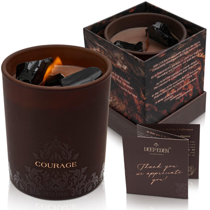 Deep Eden Empowerment Crystal Candle - Forest Mahogany, 7.4 oz