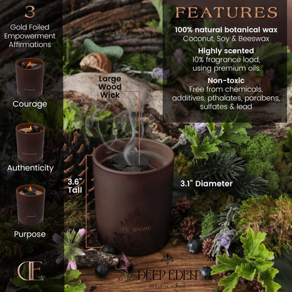 Deep Eden Empowerment Crystal Candle - Forest Mahogany, 7.4 oz
