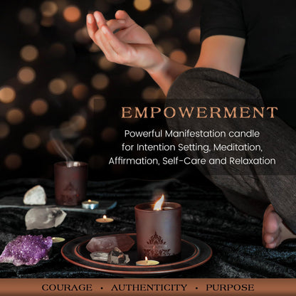 Deep Eden Empowerment Crystal Candle - Forest Mahogany, 7.4 oz