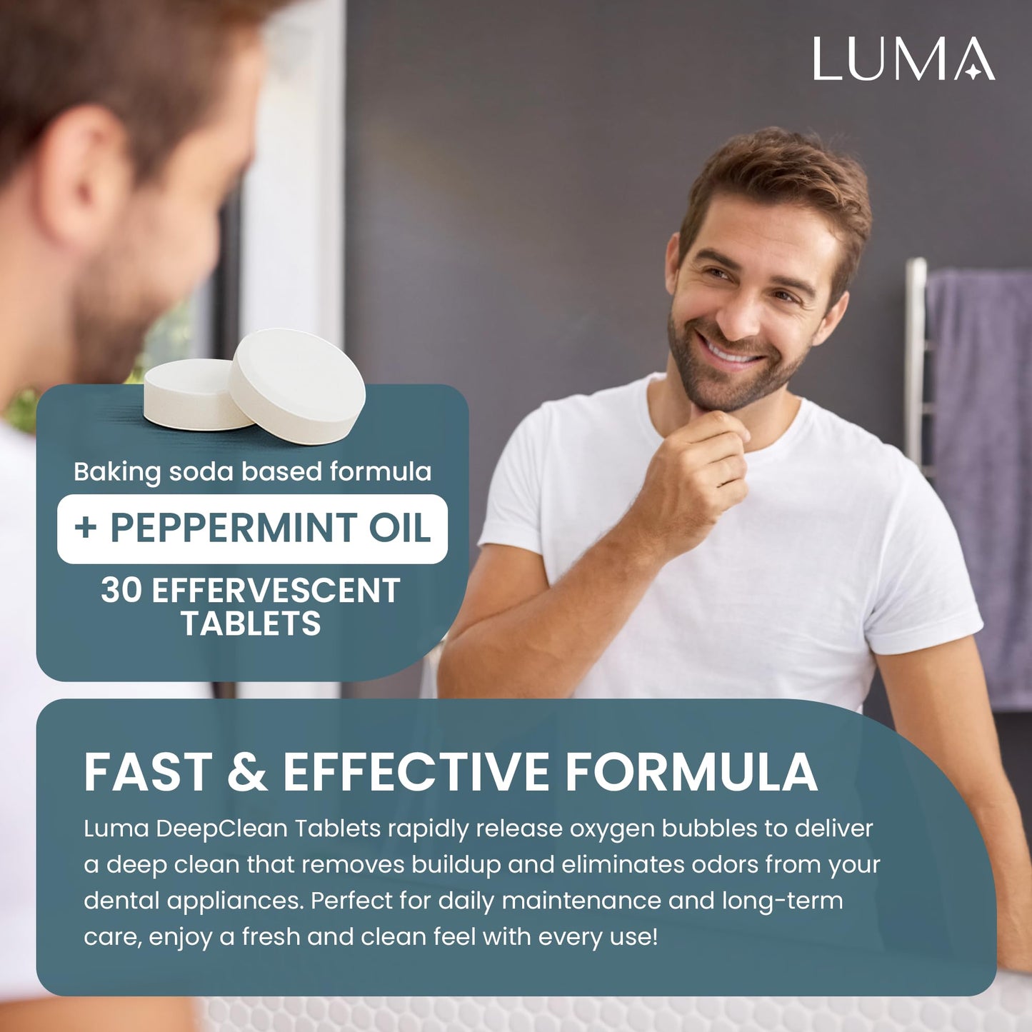 DeepClean Tablets for LumaPod – Mint Formula for Retainers & Aligners – 30 Count