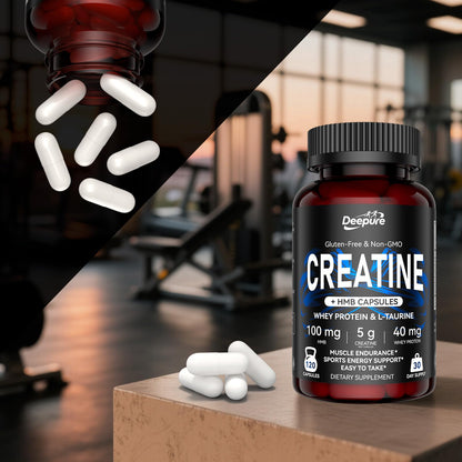 Deepure Micronized Creatine Monohydrate Capsules 5G (5000mg) - Strength & Muscle Growth | 120 Counts