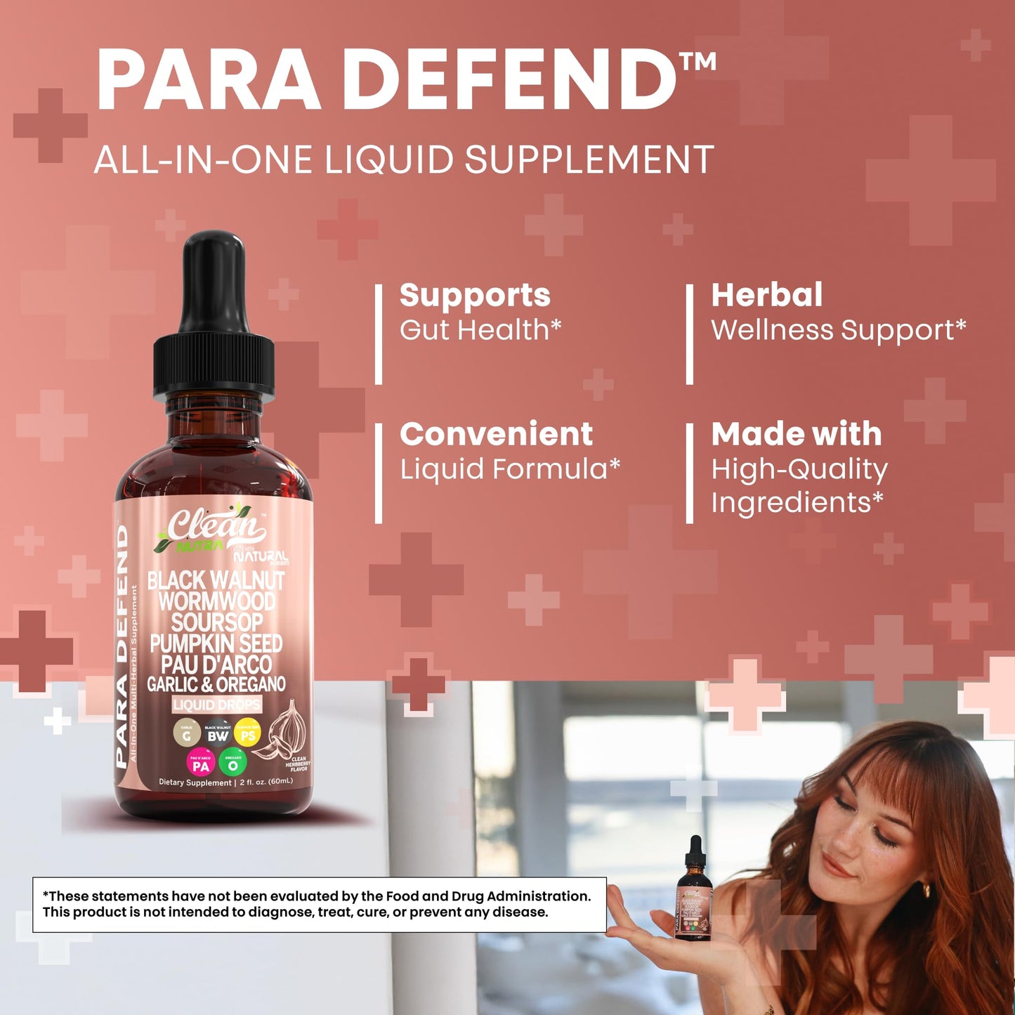 Defend Wormwood & Black Walnut Cleanse Drops for Gut Health | Clean Nutra