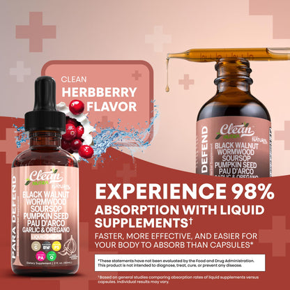 Defend Wormwood & Black Walnut Cleanse Drops for Gut Health | Clean Nutra