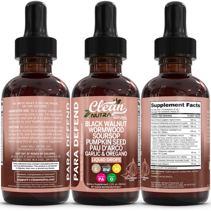 Defend Wormwood & Black Walnut Cleanse Drops for Gut Health | Clean Nutra