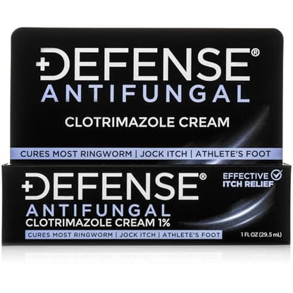 Defense Clotrimazole Antifungal Cream | Jock Itch, Athlete's Foot, Ringworm Treatment