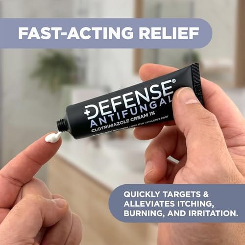 Defense Clotrimazole Antifungal Cream | Jock Itch, Athlete's Foot, Ringworm Treatment