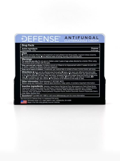 Defense Clotrimazole Antifungal Cream | Jock Itch, Athlete's Foot, Ringworm Treatment