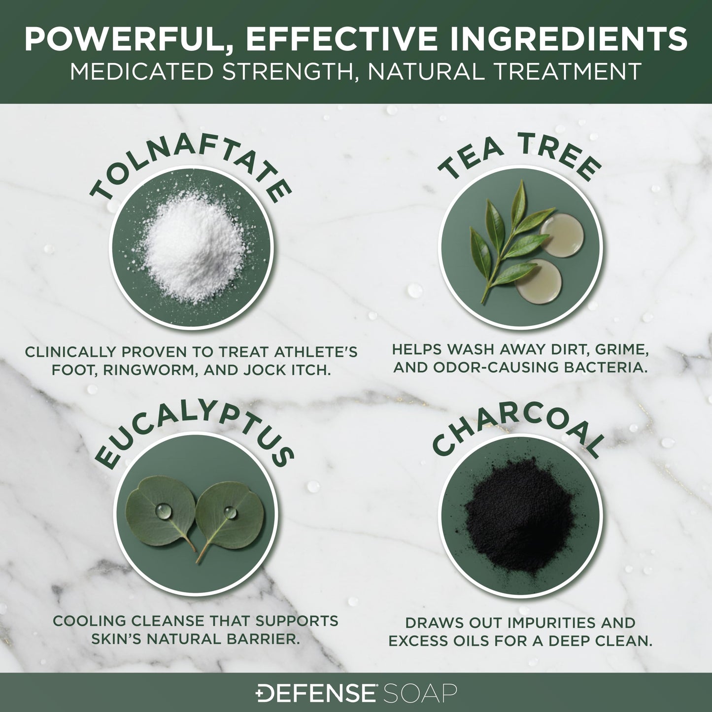 Defense Antifungal Bar Soap 2-Pack | Medicated Tolnaftate for Jock Itch, Ringworm & Athlete's Foot