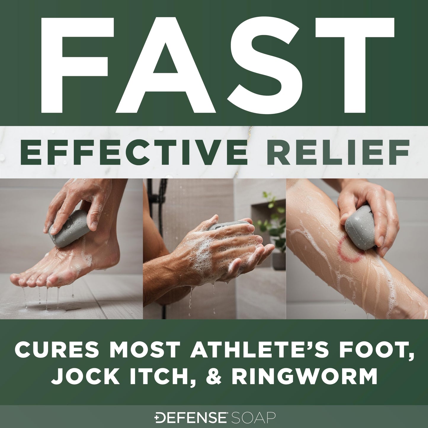 Defense Antifungal Bar Soap 2-Pack | Medicated Tolnaftate for Jock Itch, Ringworm & Athlete's Foot