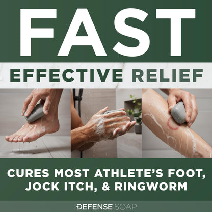 Defense Antifungal Bar Soap 2-Pack | Medicated Tolnaftate for Jock Itch, Ringworm & Athlete's Foot