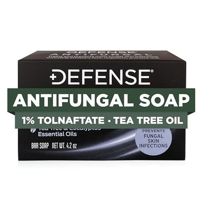 Defense Antifungal Bar Soap | Medicated Tolnaftate for Athlete's Foot, Ringworm & Jock Itch | Defense Soap