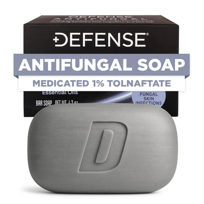 Defense Antifungal Bar Soap | Medicated Tolnaftate for Athlete's Foot, Ringworm & Jock Itch | Defense Soap
