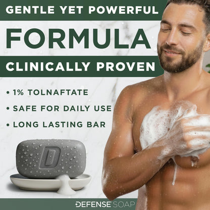 Defense Antifungal Bar Soap 2-Pack | Medicated Tolnaftate for Jock Itch, Ringworm & Athlete's Foot