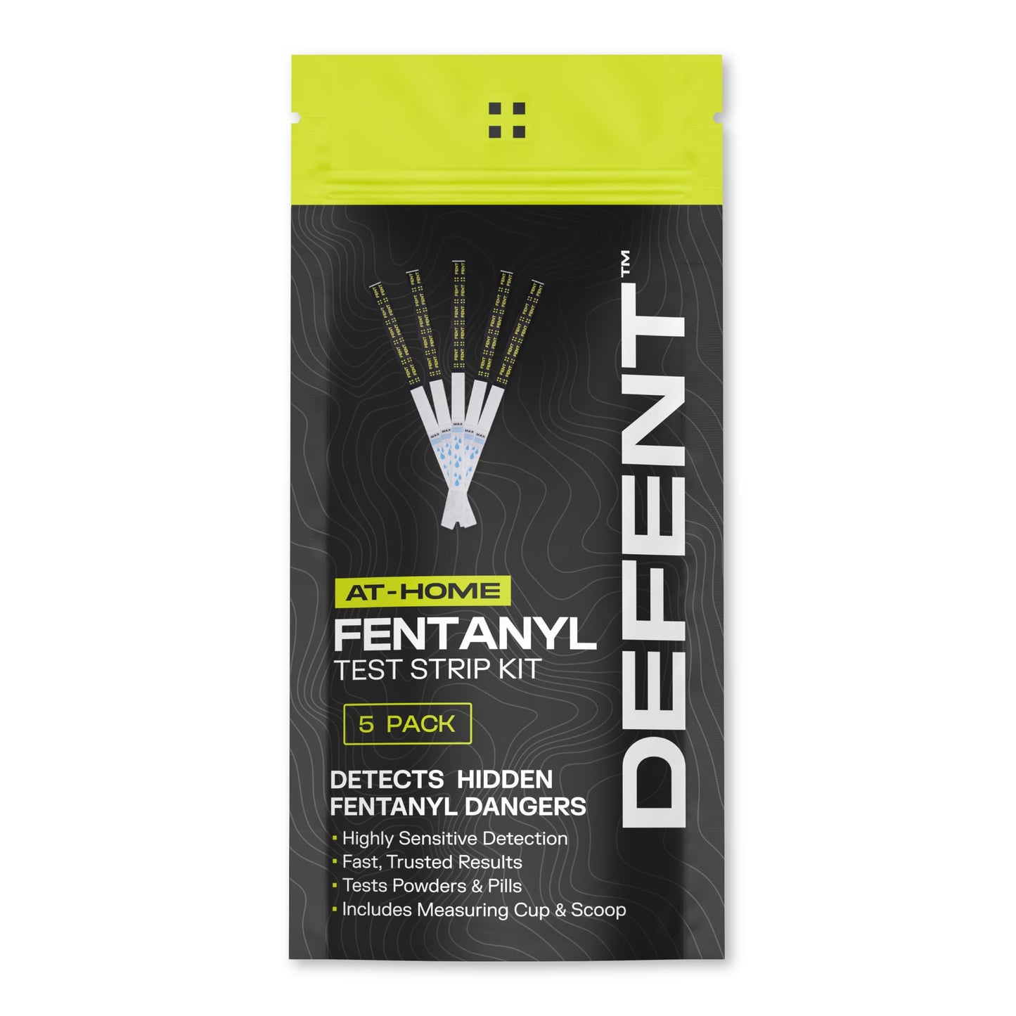 DEFENT at-Home Fentanyl Test Strip Kit – 5-Pack | Fast 3-Minute Results, Portable & Easy-to-Use