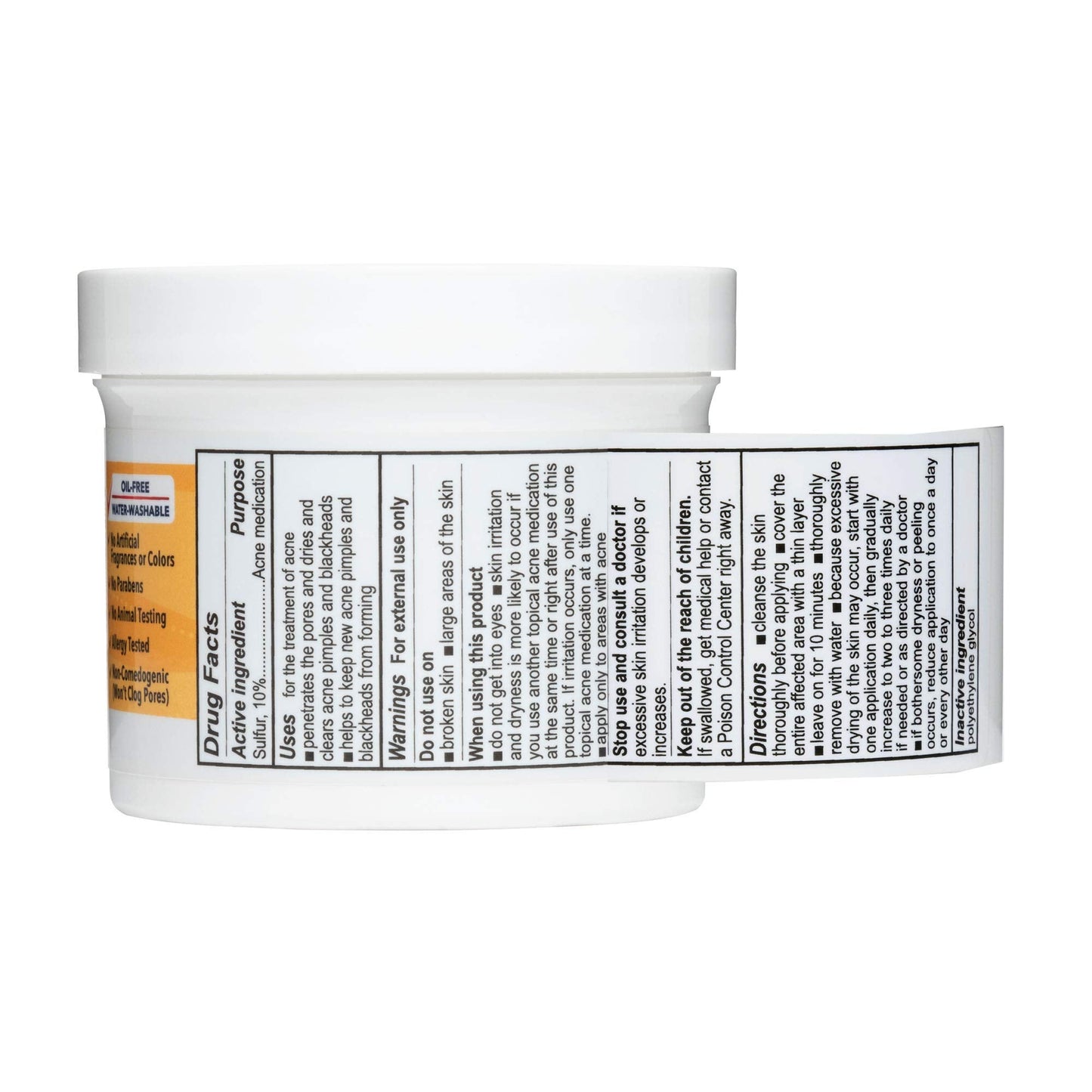 De La Cruz Sulfur Ointment – 10% Acne Treatment for Face & Body (5.5 oz) | Daily 10-Minute Spot Mask