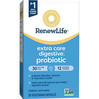 Renew Life Extra Care Go-Pack Probiotic Capsules – 30B CFU, Immune & Digestive Support