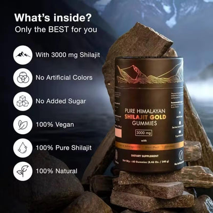 8-in-1 Himalayan Shilajit Gummies (60 Count) | Natural Energy & Vitality
