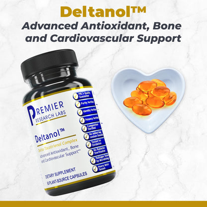 Premier Research Labs Deltanol Tocotrienols – 100 mg Vitamin E per Capsule