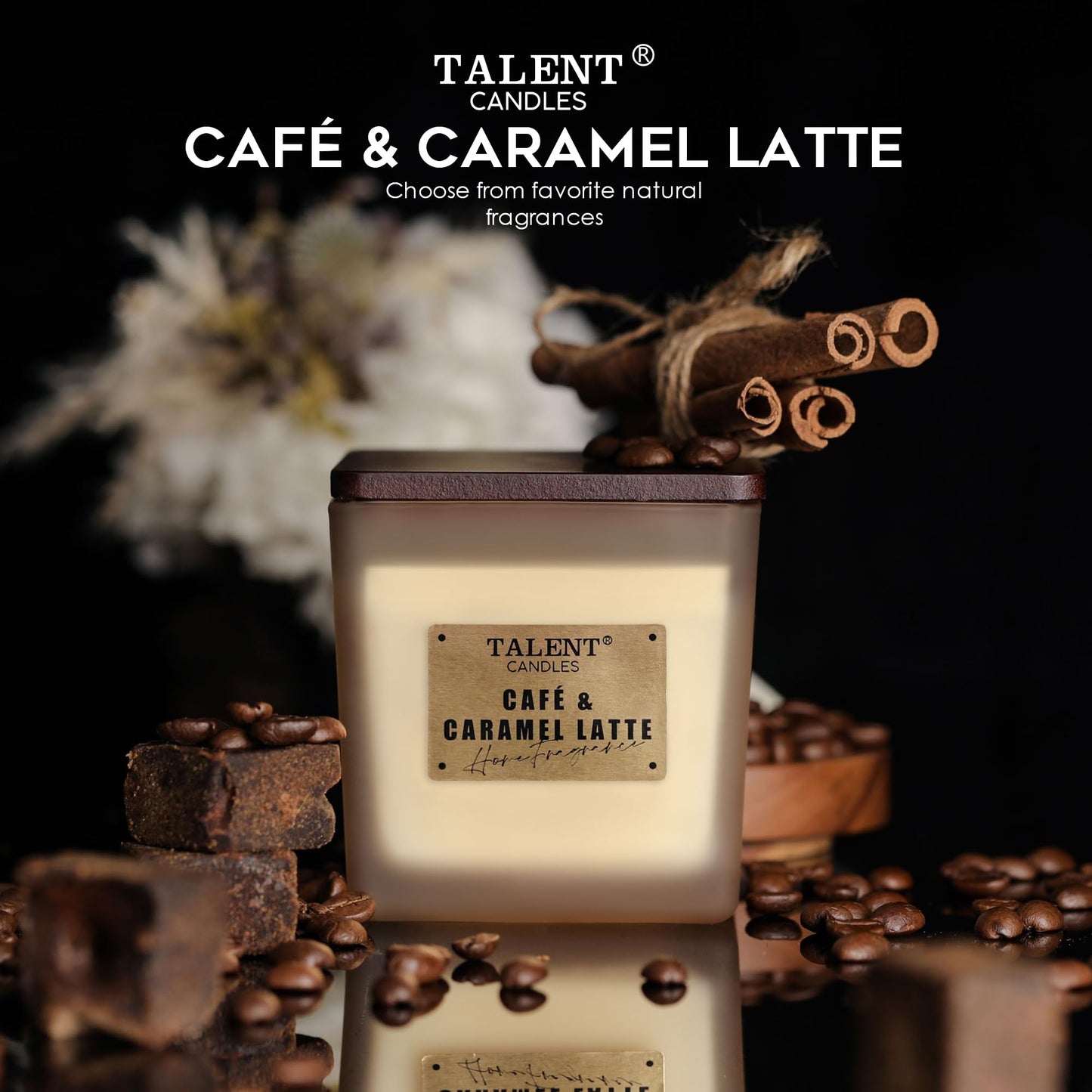 Deluxe Noble Soy Candles – 7.05oz Aromatherapy | Cafe & Caramel Latte