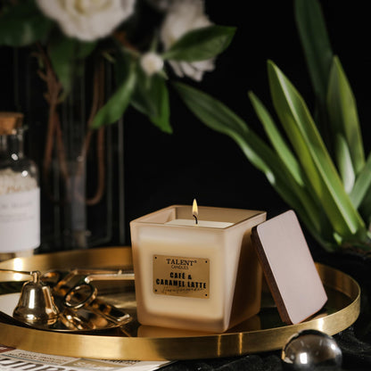 Deluxe Noble Soy Candles – 7.05oz Aromatherapy | Cafe & Caramel Latte