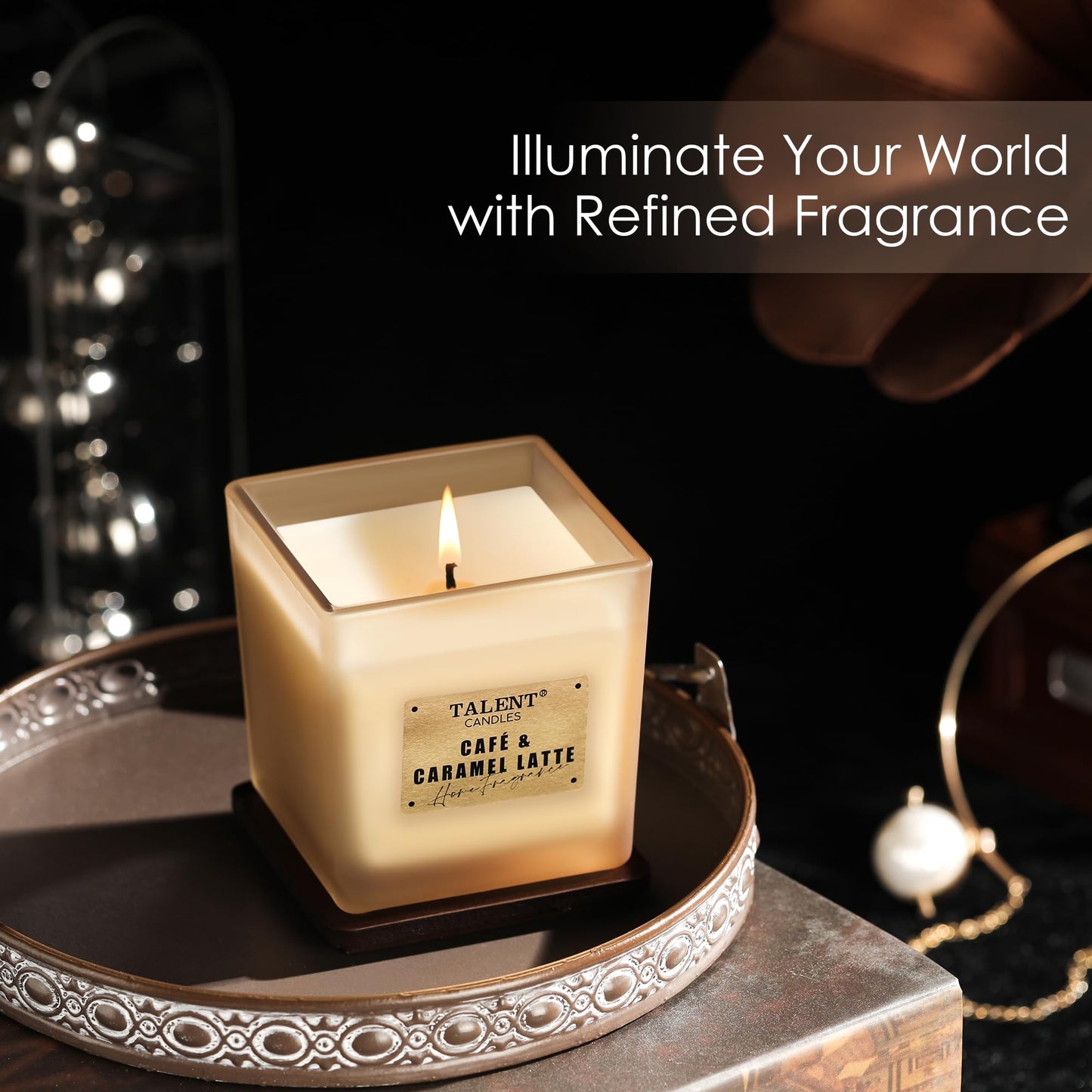 Deluxe Noble Soy Candles – 7.05oz Aromatherapy | Cafe & Caramel Latte