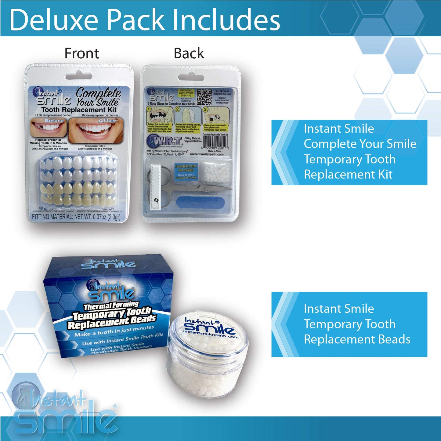Complete Your Smile Deluxe Tooth Replacement Kit with Beads