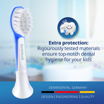 Demirdental Kids Mini Toothbrush Heads for Philips Sonicare Compact Kids (Ages 3-6) - Dark Blue
