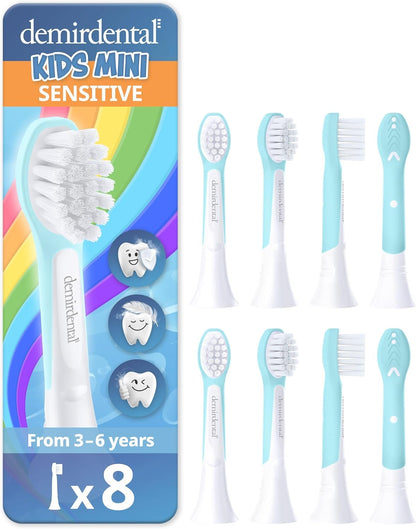 Demirdental Kids Mini Toothbrush Heads for Philips Sonicare Kids – Replacement Heads Mini Sensitive (Ages 3-6) Turquoise