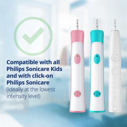 Demirdental Kids Toothbrush Heads for Philips Sonicare Kids - Replacement Heads Sensitive (Ages 7-10) - Pink