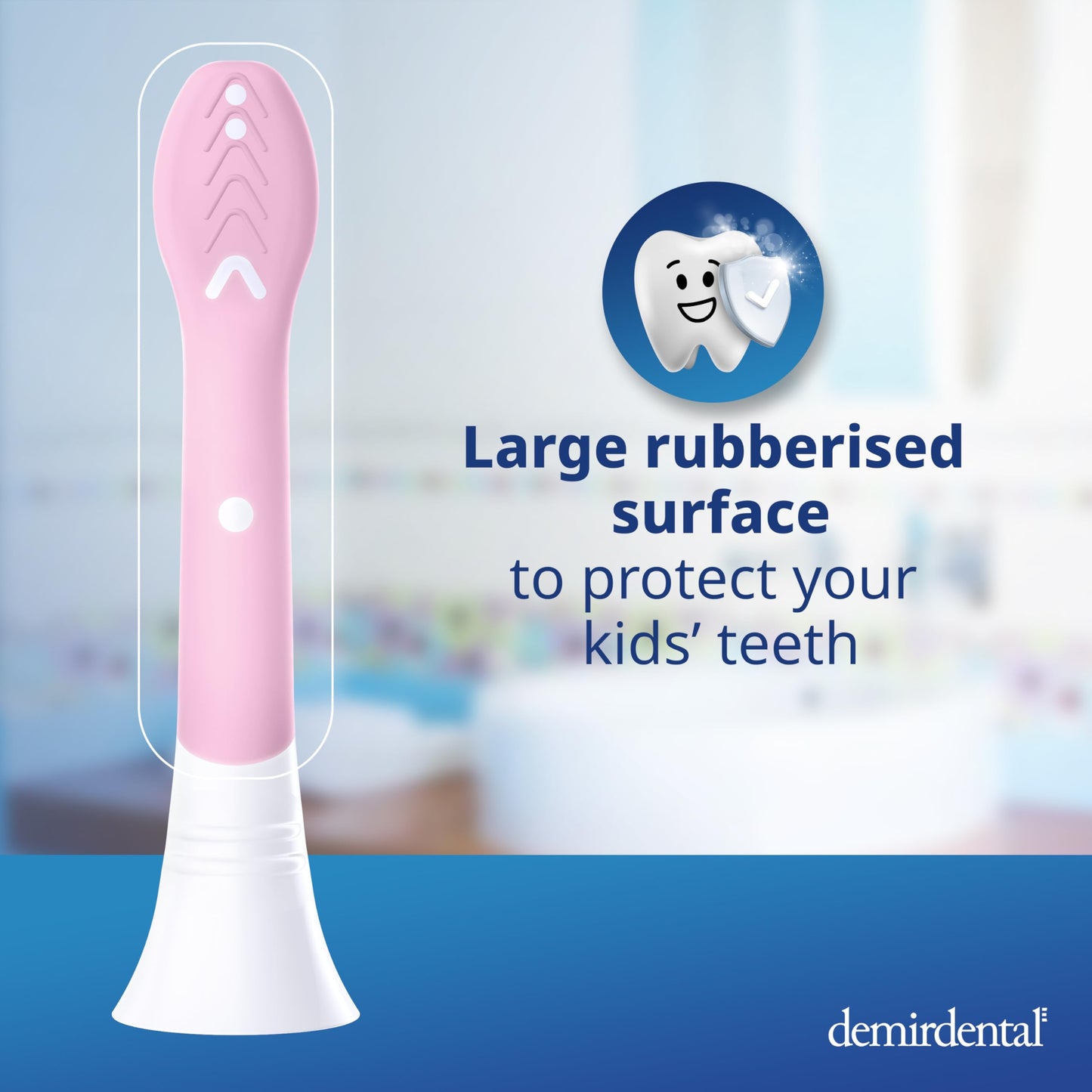 Demirdental Kids Mini Toothbrush Heads – Philips Sonicare Kids Compatible, Replacement Heads Mini Sensitive (Ages 3-6) Pink