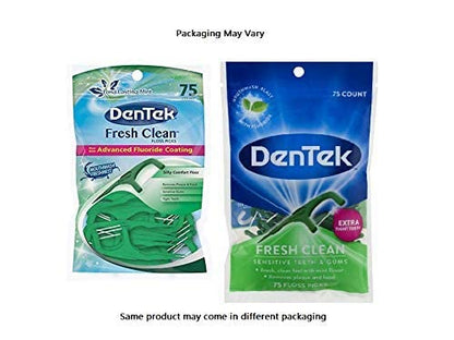 DenTek Fresh Clean Floss Picks – Extra Tight Teeth, 75 Count (2-Pack)