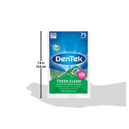 DenTek Fresh Clean Floss Picks – Extra Tight Teeth, 75 Count (2-Pack)