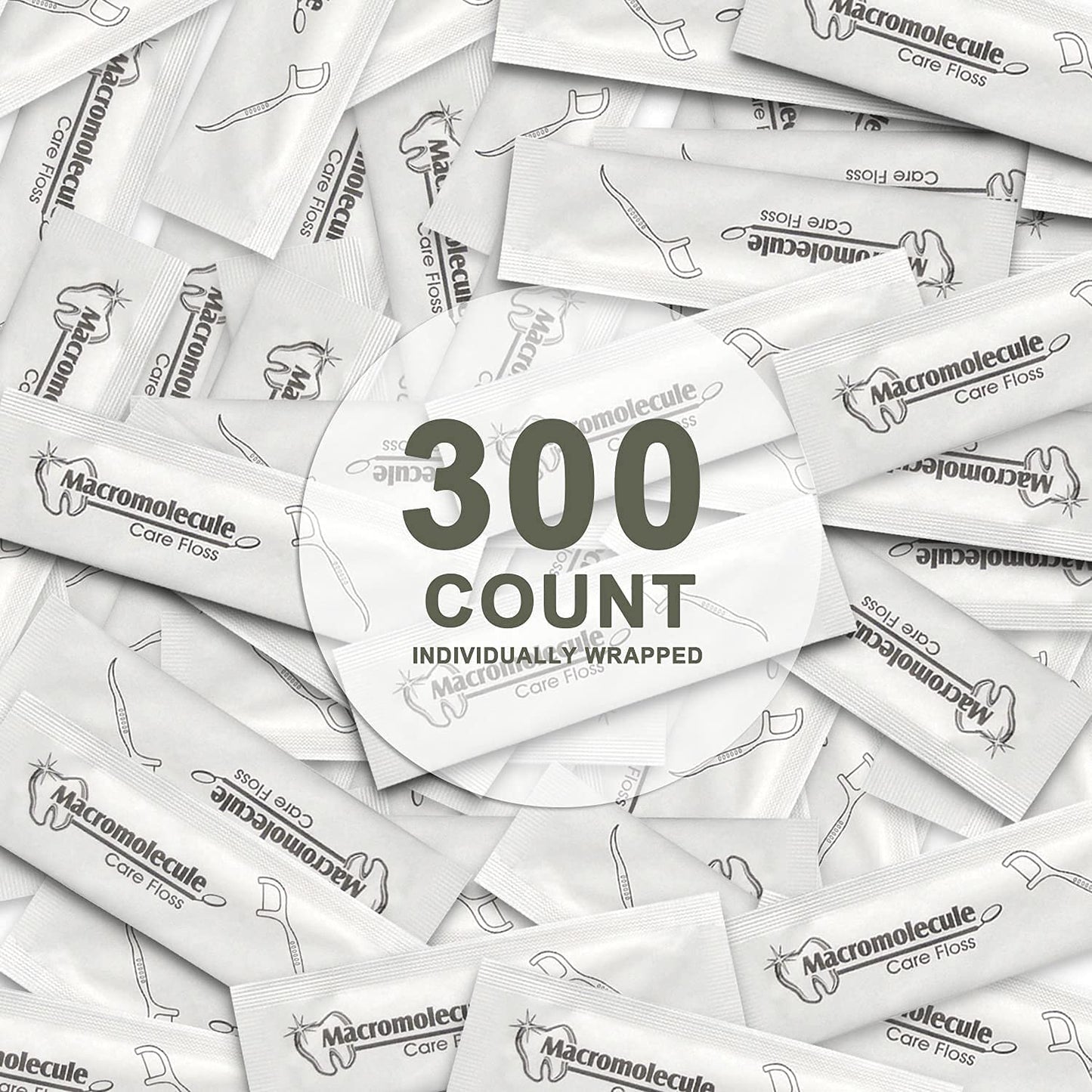 300 Count Dental Floss Picks - Individually Wrapped, Travel Flossers