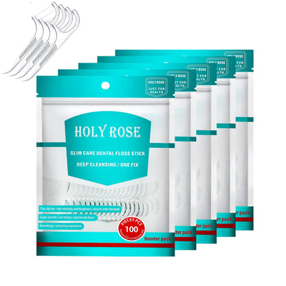Dental Floss Picks 500 Count - High-Elasticity Floss Sticks, Unflavored, Re-Seal Bag for Daily Teeth Cleaning