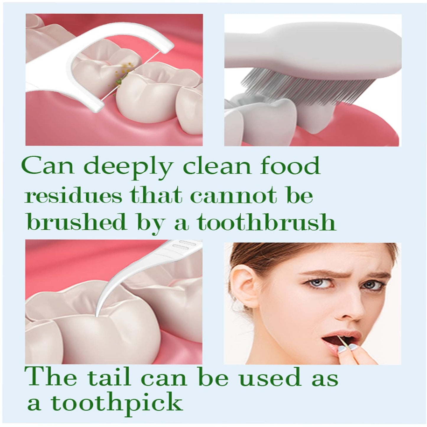 Dental Floss Picks 500 Count - High-Elasticity Floss Sticks, Unflavored, Re-Seal Bag for Daily Teeth Cleaning