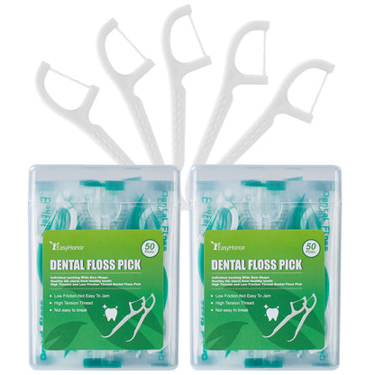 Dental Floss Picks – 100 Count Travel Flossers in Individual Wrappers | Gift Box