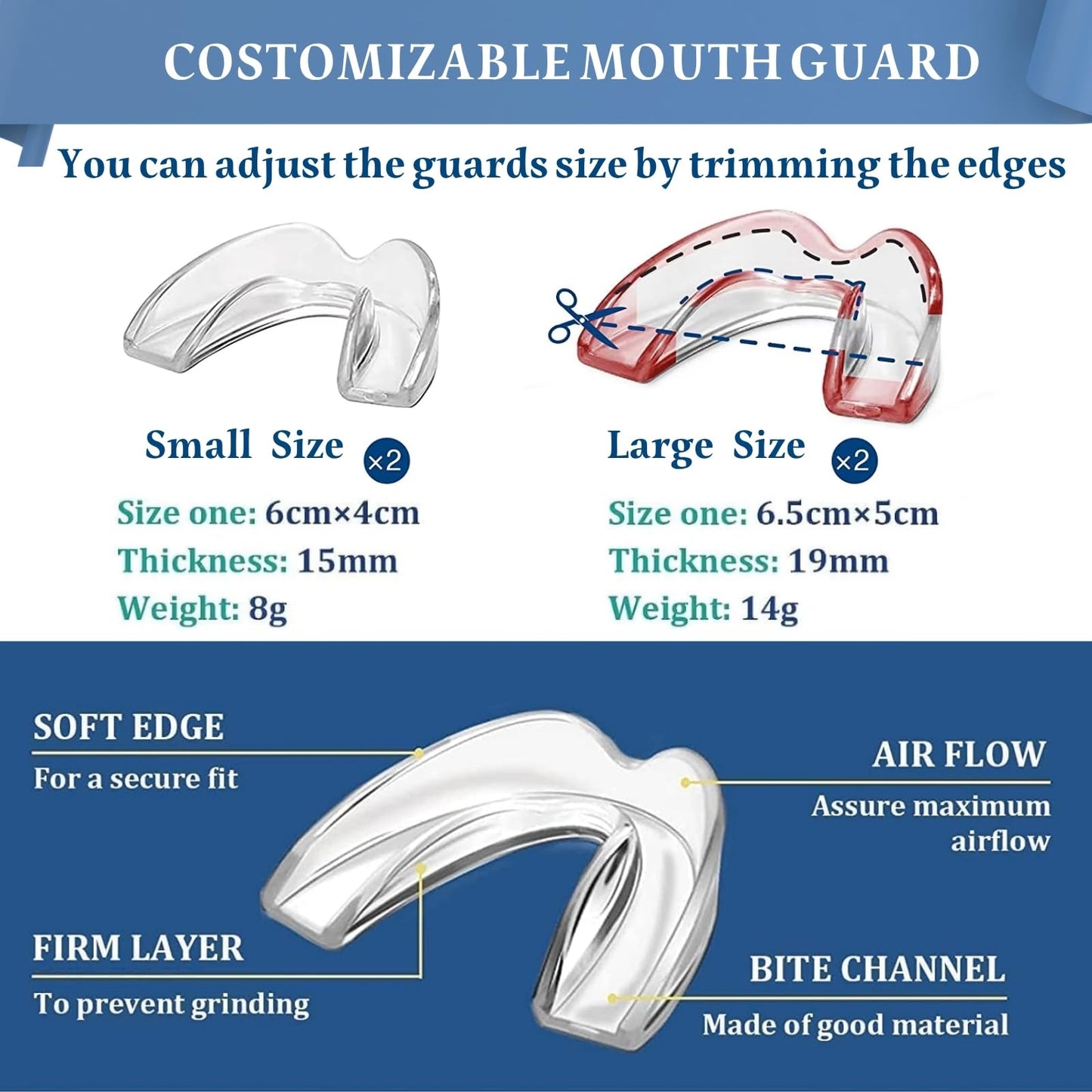 Mouth Guard for Clenching Teeth at Night - 4 Pcs Night Guards for Teeth Grinding