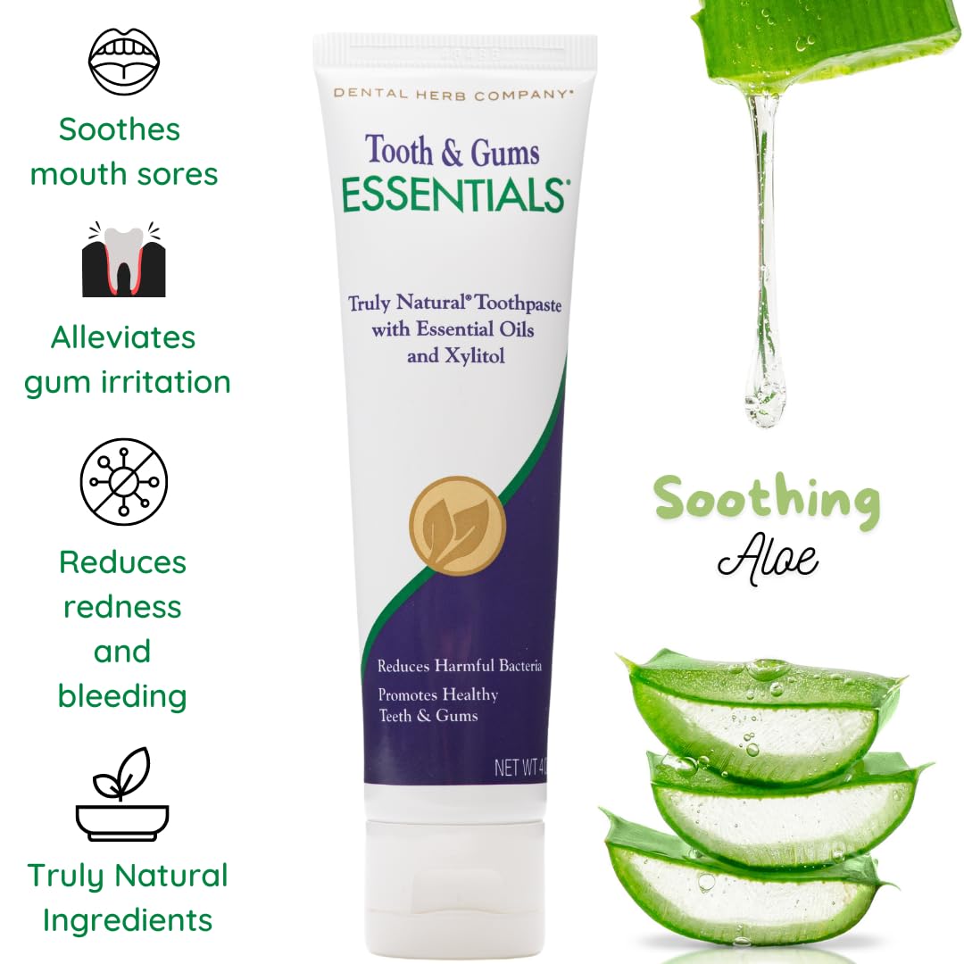 Dental Herb Company Essentials Toothpaste - Fluoride-Free, SLS-Free, All-Natural Gum Care (4 oz)