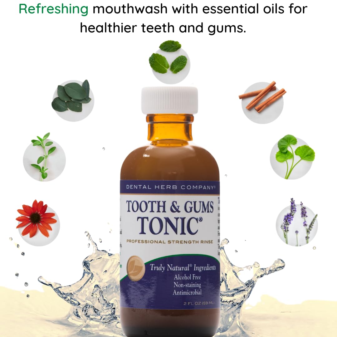 Dental Herb Company Travel Kit: Tonic Mouthwash & Essentials Toothpaste | Bad Breath & Gum Health