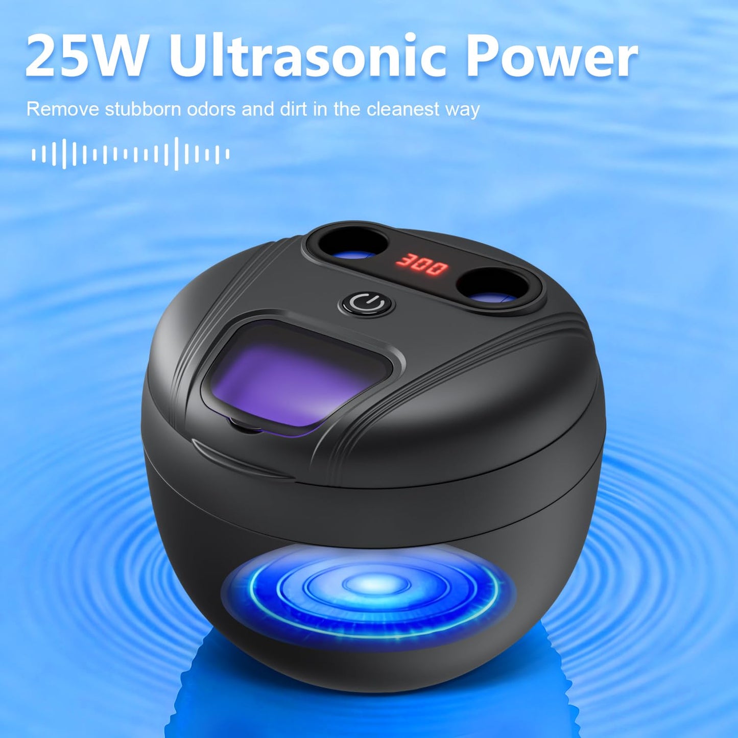 Dental Ultrasonic Retainer Cleaner Machine - 45kHz Sonic Cleaner, 200ml Tank, UV Light