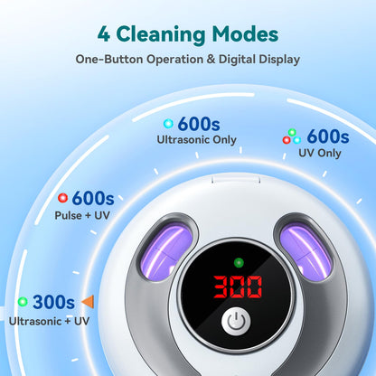 Dental Ultrasonic Retainer Cleaner – 45kHz, 4 Modes, UV-C, 200ml Tank