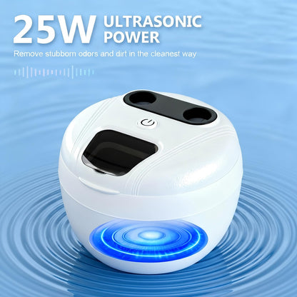 Dental Ultrasonic Retainer Cleaner - 45kHz, 200ML for Dentures & Aligners