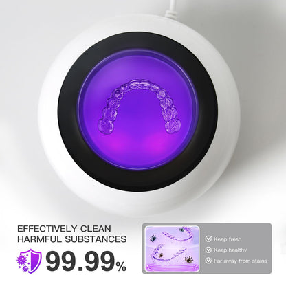 Dental Ultrasonic Retainer Cleaner – 45kHz UV Cleaning Pod, 250ml, Dual Mode
