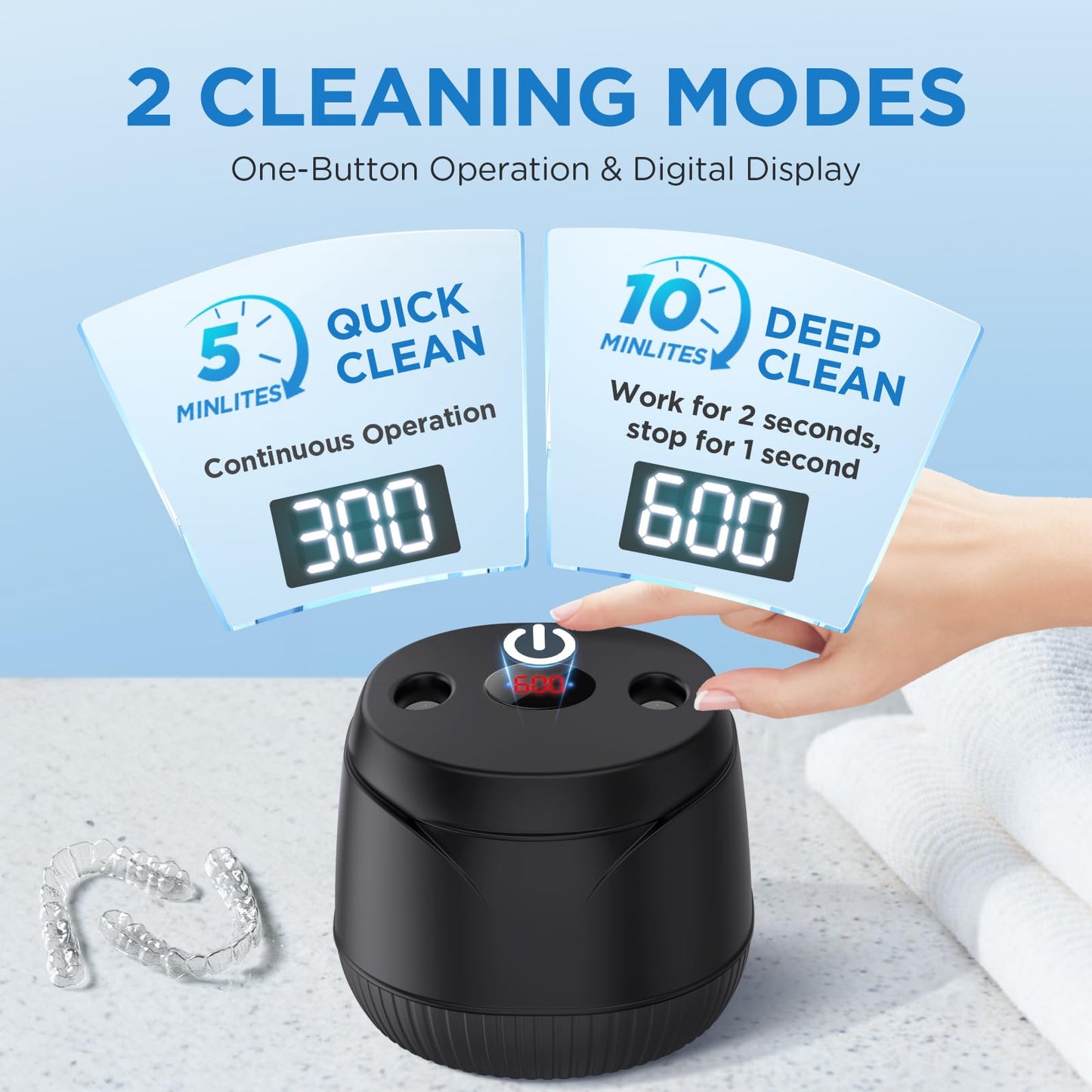 Dental Ultrasonic Retainer Cleaner Machine – 45kHz, 200ml, UV Light