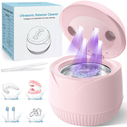 Dental Ultrasonic Retainer Cleaner Machine – 45kHz, 200ml, Digital Timer, UV Light