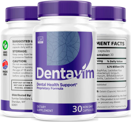 Dentavim Capsules - All Natural Oral Health Vitamins (30 Pills)