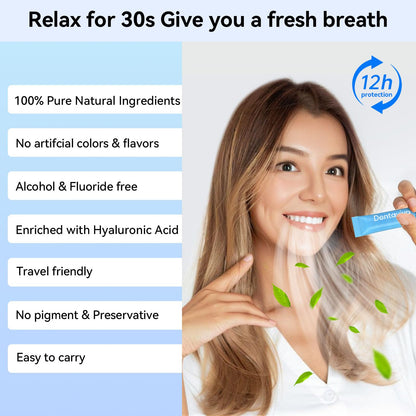 DentaViva Travel Size Mouthwash – 40 Packets with Hyaluronic Acid & Probiotics