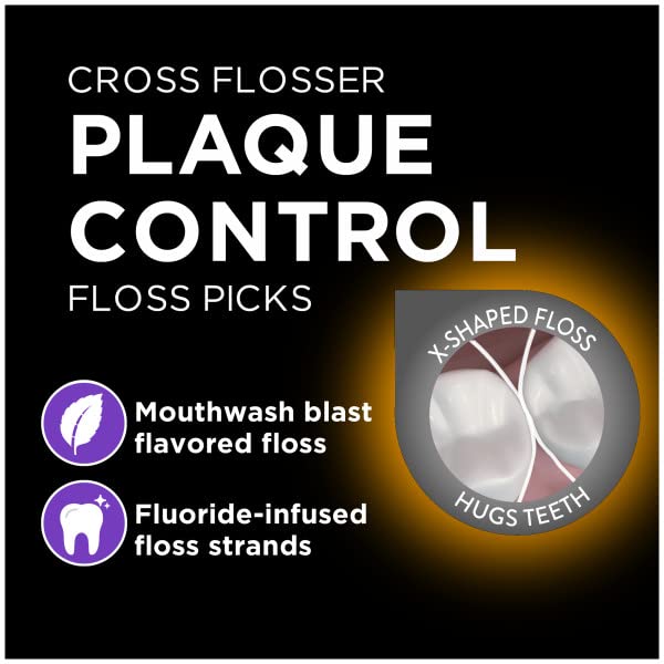 DenTek Cross Flosser Plaque Control Floss Picks – 75 Count (6 Pack)